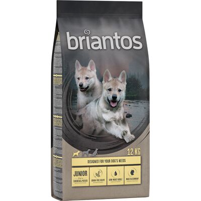 12kg Briantos Junior Droogvoer voor Honden: Eend & Aardappel (graanvrij) 12kg Briantos Junior Droogvoer voor Honden: Eend & Aardappel (graanvrij)