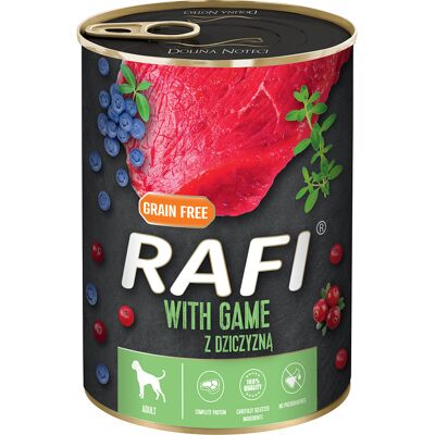 24x400g RAFI Adult met hertenvlees, bosbes en veenbes nat hondenvoer 24x400g RAFI Adult met hertenvlees, bosbes en veenbes nat hondenvoer