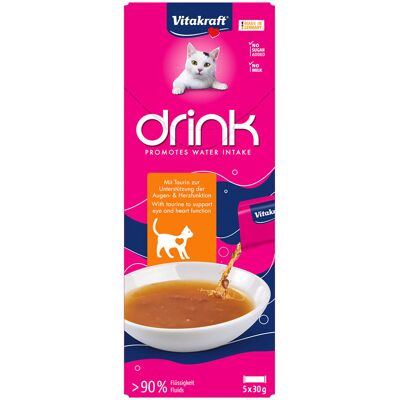 Voordeelpakket: 45x30g Vitakraft kattendrank met kip en taurine kattensnacks Voordeelpakket: 45x30g Vitakraft kattendrank met kip en taurine kattensnacks