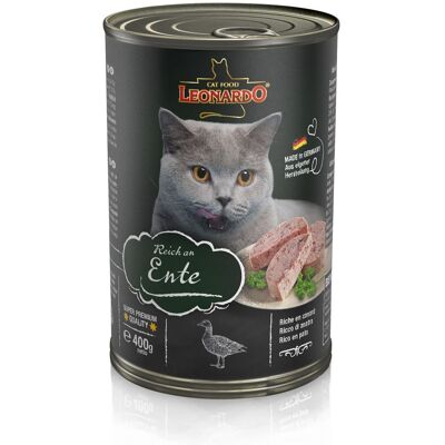 6x400g Rijk aan Eend Leonardo All Meat Kattenvoer 6x400g Rijk aan Eend Leonardo All Meat Kattenvoer