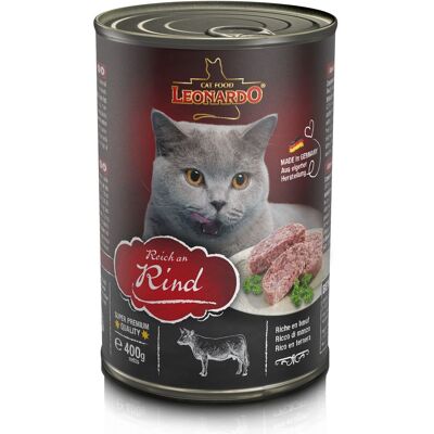 6x400g Rijk aan Rund Leonardo All Meat Kattenvoer 6x400g Rijk aan Rund Leonardo All Meat Kattenvoer