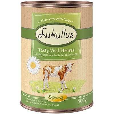 Lukullus Lente-Menu: Fijn Kalfsvleeshart - Voordeelpakket: 24 x 400 g Lukullus Lente-Menu: Fijn Kalfsvleeshart - Voordeelpakket: 24 x 400 g
