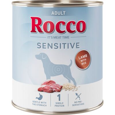 Rocco Sensitive 6 x 800 g Hondenvoer - Nieuw Receptuur- 6 x 800 g: Lam met Rijst Rocco Sensitive 6 x 800 g Hondenvoer - Nieuw Receptuur- 6 x 800 g: Lam met Rijst