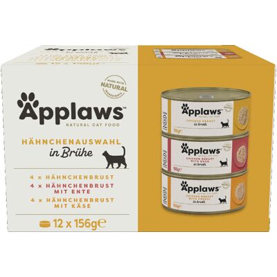 12x156g Applaws Mix Kip in Bouillon Kattenvoer nat 12x156g Applaws Mix Kip in Bouillon Kattenvoer nat