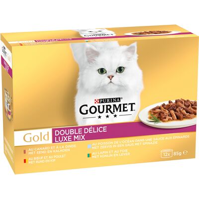 24x85g Due Delice Luxe Mix Gourmet Gold Kattenvoer 24x85g Due Delice Luxe Mix Gourmet Gold Kattenvoer