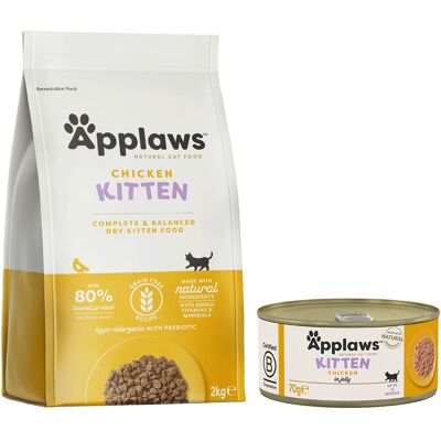 2kg Kitten + 6x70g Kitten Kippenborst Applaws Droog- en Natvoer Kattenvoer 2kg Kitten + 6x70g Kitten Kippenborst Applaws Droog- en Natvoer Kattenvoer