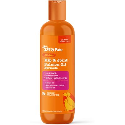 250 ml Zesty Paws Hip & Joint Zalmolie Hond/Kat 250 ml Zesty Paws Hip & Joint Zalmolie Hond/Kat