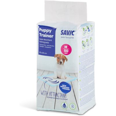- Dubbelpak Medium: L 45 x B 30 cm, 2 x 50 Stuks - Savic Puppy Trainer Pads - Dubbelpak Medium: L 45 x B 30 cm, 2 x 50 Stuks - Savic Puppy Trainer Pads