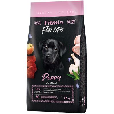 12kg, Fitmin Dog For Life Puppy Alle rassen, droog hondenvoer 12kg, Fitmin Dog For Life Puppy Alle rassen, droog hondenvoer