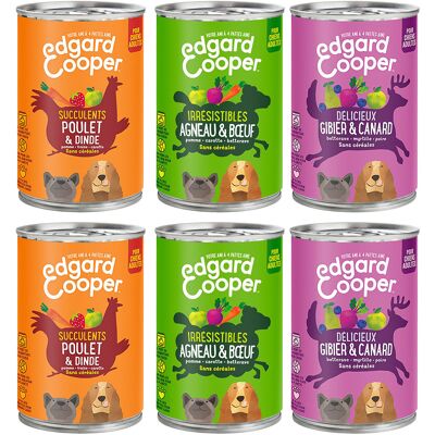 6x400g Adult Mixpakket (3 smaken) Edgard & Cooper Hondenvoer 6x400g Adult Mixpakket (3 smaken) Edgard & Cooper Hondenvoer