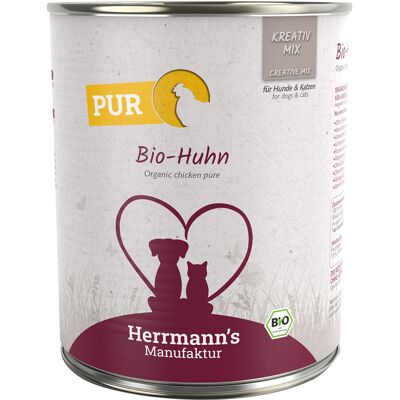 Herrmanns Herrmann's Vlees Puur 6 x 800 g Hondenvoer - Bio-Kip Herrmanns Herrmann's Vlees Puur 6 x 800 g Hondenvoer - Bio-Kip