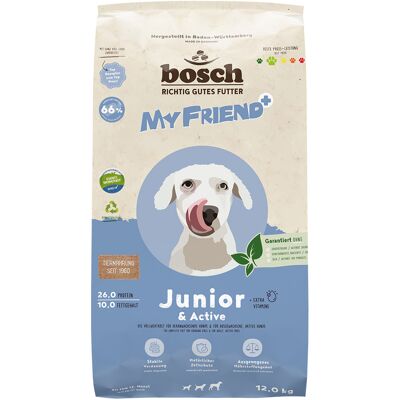 Bosch 12 kg My Friend+ Dog Junior & Active hondenvoer droog Bosch 12 kg My Friend+ Dog Junior & Active hondenvoer droog