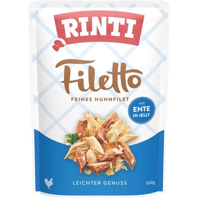 24 x 100 g Rinti Filetto Zakjes in Gelei kip met eend nat hondenvoer 24 x 100 g Rinti Filetto Zakjes in Gelei kip met eend nat hondenvoer