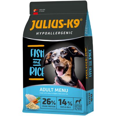 12 kg JULIUS-K9 High Premium Adult Hypoallergenic Vis droogvoer voor honden 12 kg JULIUS-K9 High Premium Adult Hypoallergenic Vis droogvoer voor honden