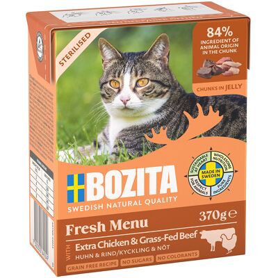 24x370 Bozita Tetra Hapjes in Gelei Sterilised met Kip & Rund Kattenvoer 24x370 Bozita Tetra Hapjes in Gelei Sterilised met Kip & Rund Kattenvoer