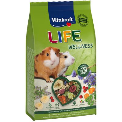 Voordeelpakket: 5x600g Vitakraft Life Wellness caviavoer voor kleine dieren Voordeelpakket: 5x600g Vitakraft Life Wellness caviavoer voor kleine dieren