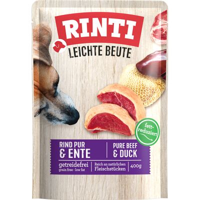 10x400g RINTI Lichte prooi puur rund & eend natvoer voor honden 10x400g RINTI Lichte prooi puur rund & eend natvoer voor honden