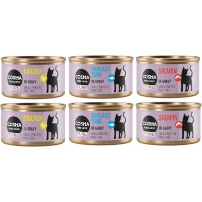 24x80g Cosma Pure Mix (3 soorten) natvoer voor katten 24x80g Cosma Pure Mix (3 soorten) natvoer voor katten