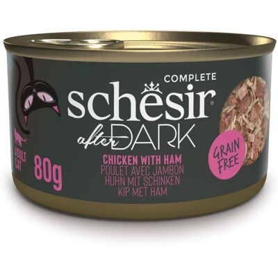 12x80g Schesir After Dark Kip & Ham natvoer voor katten 12x80g Schesir After Dark Kip & Ham natvoer voor katten