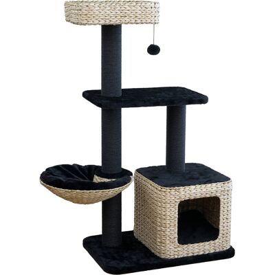 Karlie waterhyacint krabmeubel Sombra M zwart/naturel kattenaccessoires Karlie waterhyacint krabmeubel Sombra M zwart/naturel kattenaccessoires