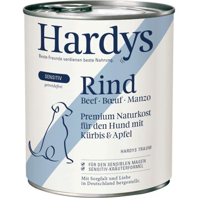 6x800g Hardys Sensitive Rund natvoer voor honden 6x800g Hardys Sensitive Rund natvoer voor honden