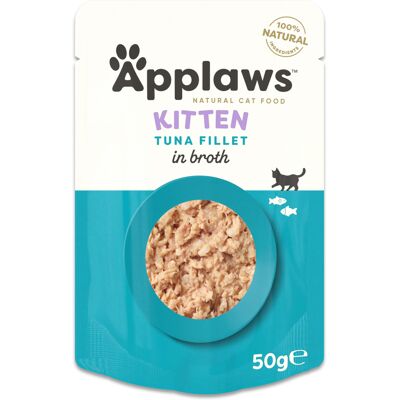 Voordeelverpakking 24x50g tonijnfilet Applaws Natural Kitten in bouillon natvoer voor katten Voordeelverpakking 24x50g tonijnfilet Applaws Natural Kitten in bouillon natvoer voor katten