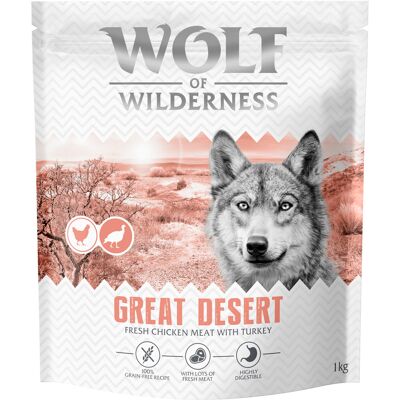 Wolf of Wilderness Adult "Great Desert" Kalkoen - graanvrij - Voordeelpakket: 4 x 1 kg Nieuw Recept Wolf of Wilderness Adult "Great Desert" Kalkoen - graanvrij - Voordeelpakket: 4 x 1 kg Nieuw Recept