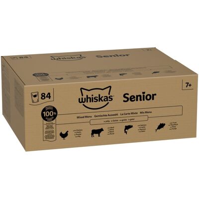 84x85g 7+ Gemengde Selectie in Gelei Whiskas Senior Verszakjes Natvoer voor Katten 84x85g 7+ Gemengde Selectie in Gelei Whiskas Senior Verszakjes Natvoer voor Katten