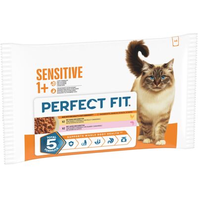 Perfect Fit Sensitive 1+ - Voordeelpakket: Kip & Zalm (52 x 85 g) Perfect Fit Sensitive 1+ - Voordeelpakket: Kip & Zalm (52 x 85 g)