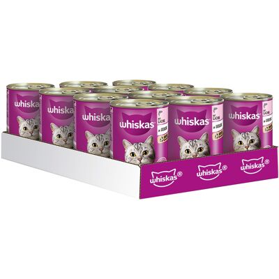 12x400g 1+ Zalm in Gelei Whiskas Kattenvoer 12x400g 1+ Zalm in Gelei Whiskas Kattenvoer