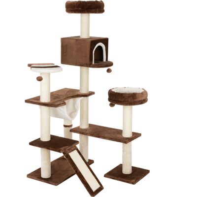 zooplus Exclusive Peperkoekhuisje Krabpaal met Ladder Donkerbruin H165 x L98 x B82 cm zooplus Exclusive Peperkoekhuisje Krabpaal met Ladder Donkerbruin H165 x L98 x B82 cm