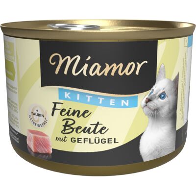 12x185g Miamor Fijne prooi Kitten Gevogelte natvoer voor katten 12x185g Miamor Fijne prooi Kitten Gevogelte natvoer voor katten