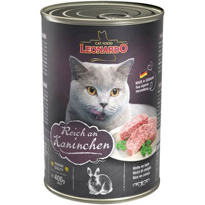 6x400g Rijk aan Konijn Leonardo All Meat Kattenvoer 6x400g Rijk aan Konijn Leonardo All Meat Kattenvoer