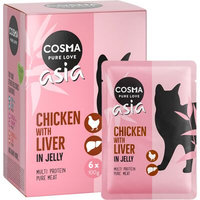 Voordeelpakket Cosma Asia Maaltijdzakjes 24 x 100 g - Kip & Kippenlever Voordeelpakket Cosma Asia Maaltijdzakjes 24 x 100 g - Kip & Kippenlever