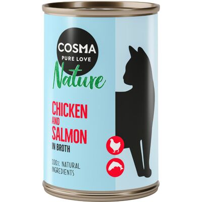 12x140g Nature Kip & Zalm Cosma Kattenvoer 12x140g Nature Kip & Zalm Cosma Kattenvoer