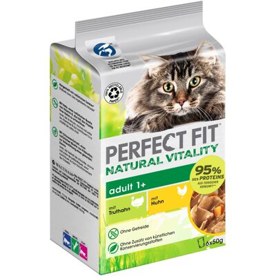 36x50g Natural Vitality Adult 1+ Kip & Kalkoen Perfect Fit Kattenvoer 36x50g Natural Vitality Adult 1+ Kip & Kalkoen Perfect Fit Kattenvoer