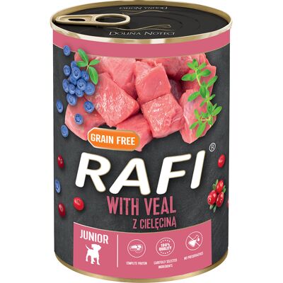 24x400g RAFI Junior Paté met Kalfsvlees, Cranberry en Bosbes hondenvoer nat 24x400g RAFI Junior Paté met Kalfsvlees, Cranberry en Bosbes hondenvoer nat