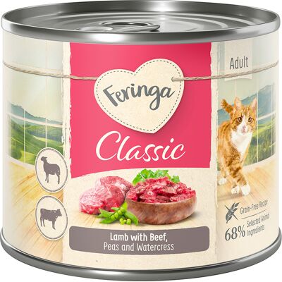 24x200g Classic Meat Menü Lam & Rund Feringa Kattenvoer nat 24x200g Classic Meat Menü Lam & Rund Feringa Kattenvoer nat