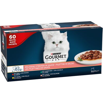 6ox85g Kip/Rund/Zalm/Konijn Gourmet Perle Kattenvoer 6ox85g Kip/Rund/Zalm/Konijn Gourmet Perle Kattenvoer