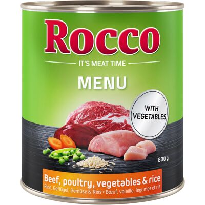 6x800g Menu Gevogelte, Groente & Rijst Rocco Hondenvoer 6x800g Menu Gevogelte, Groente & Rijst Rocco Hondenvoer
