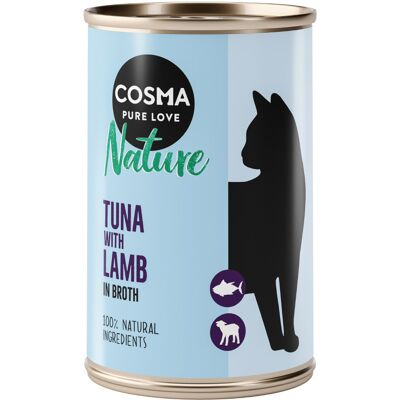 12x140g Tonijn met Lam Cosma Nature Kattenvoer 12x140g Tonijn met Lam Cosma Nature Kattenvoer