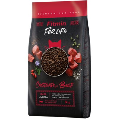 8kg Fitmin Cat For Life Castraat met rund droog kattenvoer 8kg Fitmin Cat For Life Castraat met rund droog kattenvoer