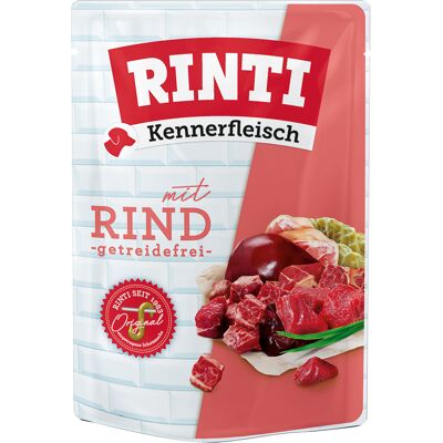 10x400g RINTI Kennerfleisch Pouches rund honden natvoer 10x400g RINTI Kennerfleisch Pouches rund honden natvoer