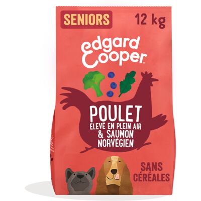 12kg Edgard & Cooper Senior Graanvrij Kip, Zalm - Hondenvoer 12kg Edgard & Cooper Senior Graanvrij Kip, Zalm - Hondenvoer