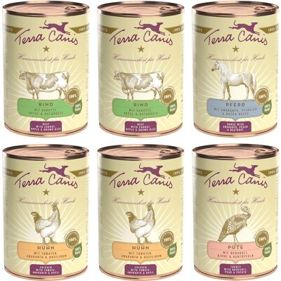 Terra Canis Classic 6 x 400 g - Mixpakket (4 soorten) Terra Canis Classic 6 x 400 g - Mixpakket (4 soorten)
