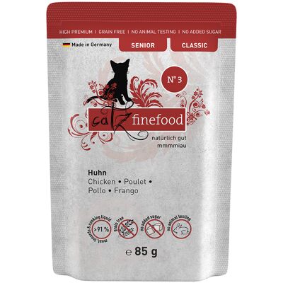 16x 85g catz finefood Senior No. 3 Kip Katten Natvoer 16x 85g catz finefood Senior No. 3 Kip Katten Natvoer