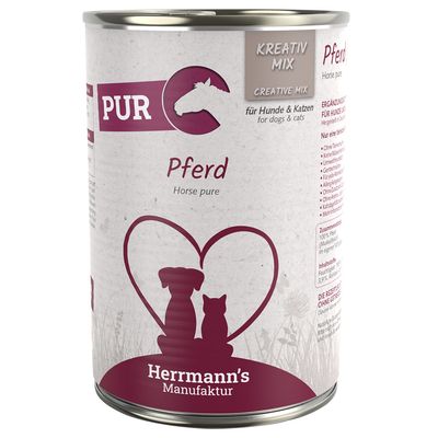 Herrmanns Herrmann's Vlees Puur 6 x 400 g - Paard Herrmanns Herrmann's Vlees Puur 6 x 400 g - Paard