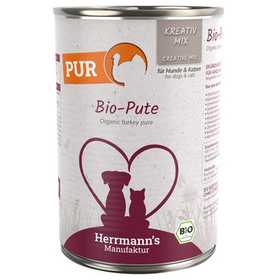 Herrmanns Herrmann's Vlees Puur 6 x 400 g - Bio-Kalkoen Herrmanns Herrmann's Vlees Puur 6 x 400 g - Bio-Kalkoen