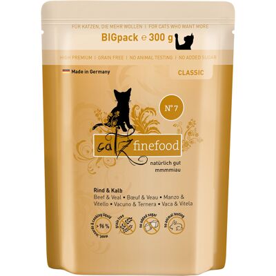 6x300g catz finefood Rund & Kalf Nat kattenvoer 6x300g catz finefood Rund & Kalf Nat kattenvoer
