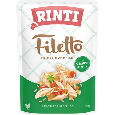 24x 100g RINTI Filetto Pouch in Jelly Kip met groenten nat hondenvoer 24x 100g RINTI Filetto Pouch in Jelly Kip met groenten nat hondenvoer